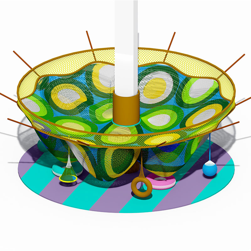 Juego de escalador de red de cuerda con mini área de salto