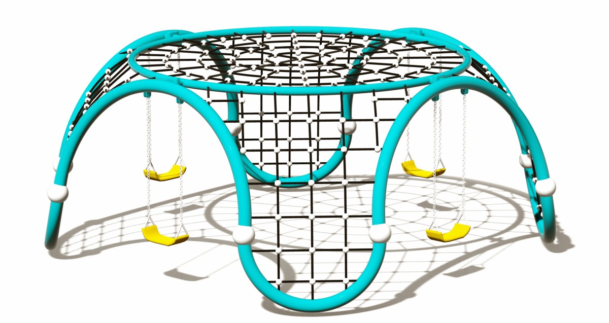 Visualizaci&oacute;n panor&aacute;mica del escalador de telara&ntilde;a con columpio Set-3