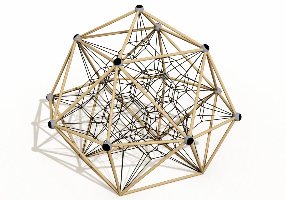 Exhibici&oacute;n panor&aacute;mica de escaladores de juegos met&aacute;licos geom&eacute;tricos-3