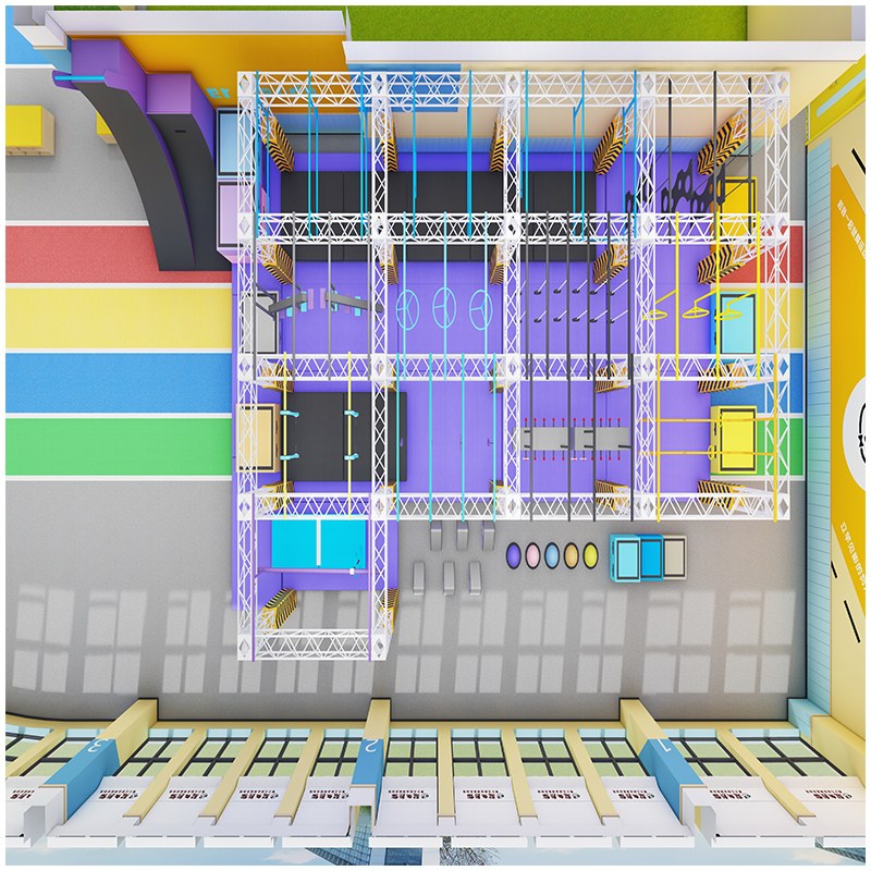 Sistema de entrenamiento de carreras de obstáculos en interiores personalizado Ninja Warrior
