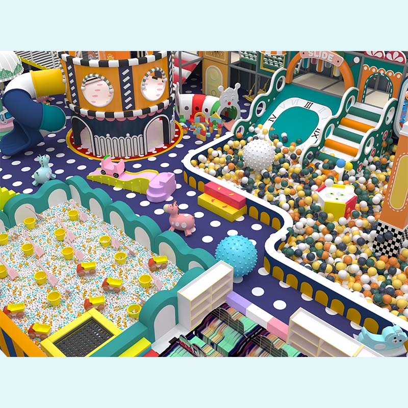 Juego interior del laberinto de la serie Macaron - Parque infantil colorido del hotel en colores pastel