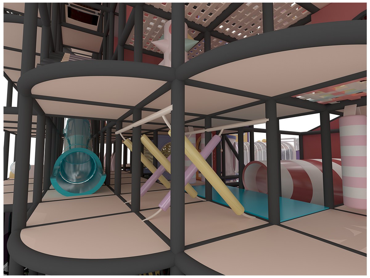 5.Estructura de juego interior para ni&ntilde;os Macaron Pastel (9)