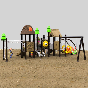 Patio de juegos de diapositivas al aire libre personalizable con la serie Thatch
