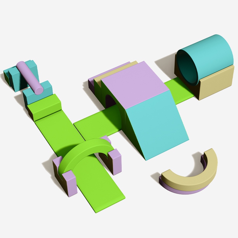 Equipo modular de juego suave para interiores para gatear y trepar