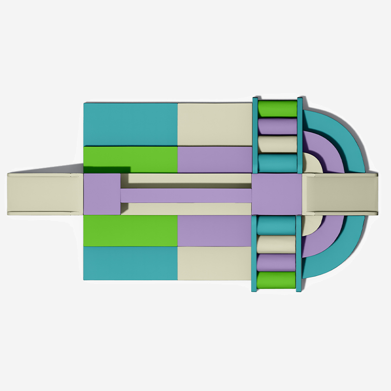 Juego de escalador modular para interiores con barandillas 