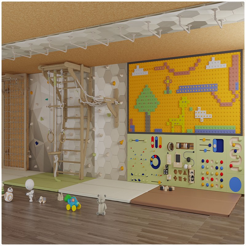 Sistema de muro de escalada interior para niños a medida
