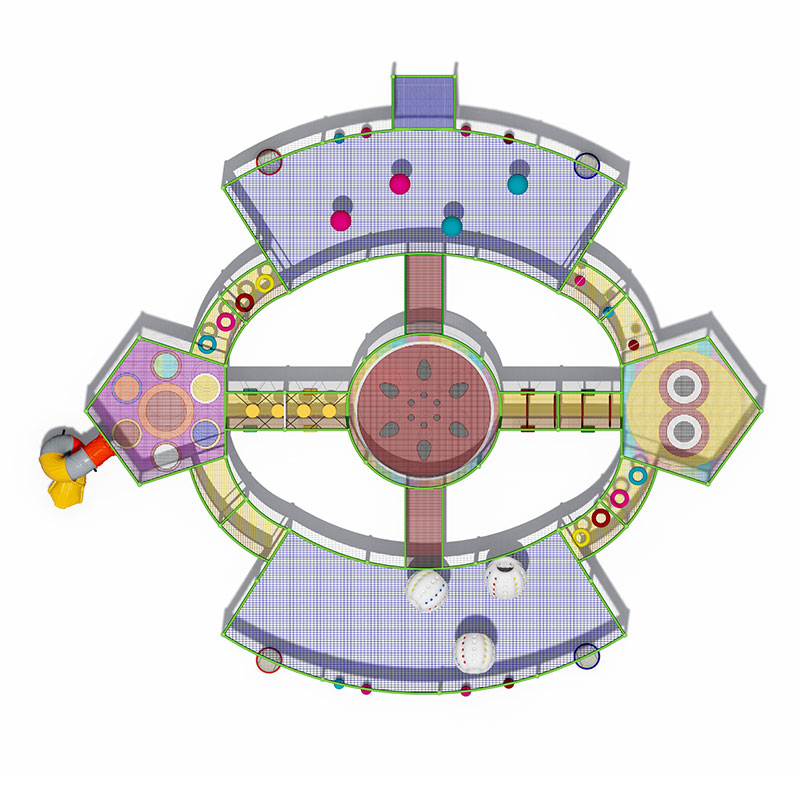 Juego de trampolín de cuerda y muro de escalada para niños