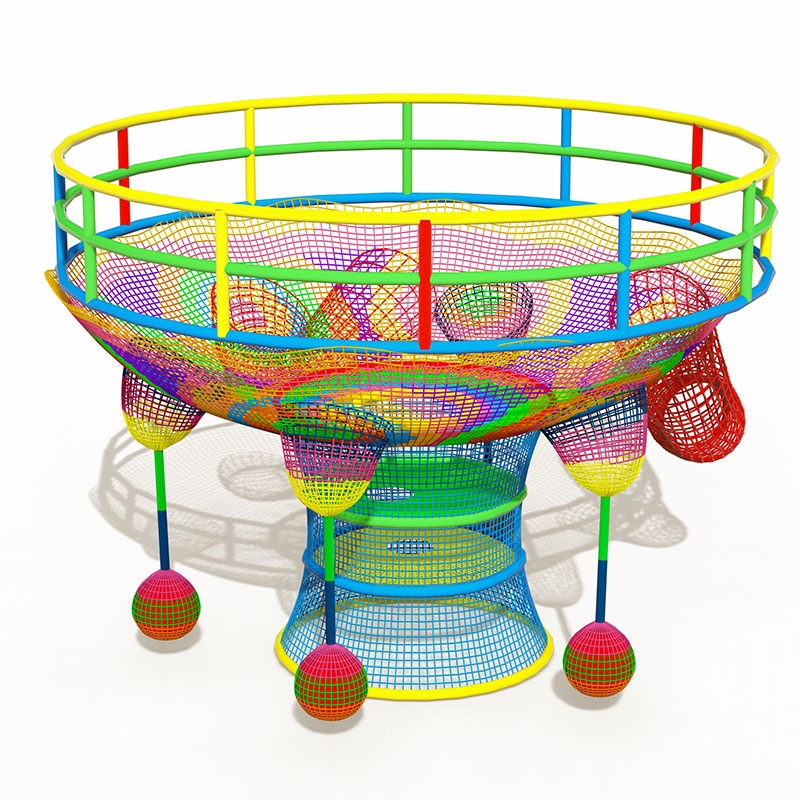 Juego de patio de juegos para escalar con cuerda de mini trampolín