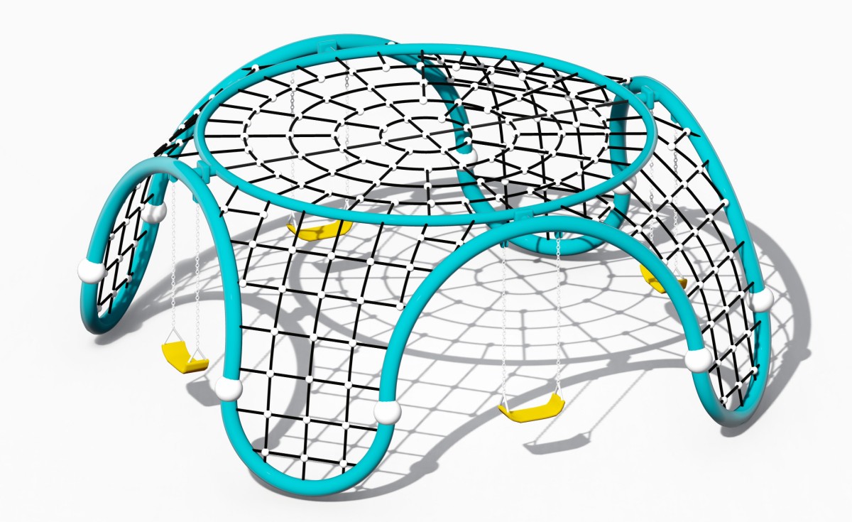 Visualizaci&oacute;n panor&aacute;mica del escalador de telara&ntilde;a con columpio Set-2