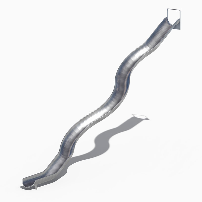 Tobogán inoxidable de tubo ondulado comercial para patio de juegos