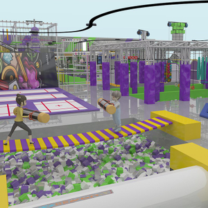 Conjunto de parque deportivo cubierto para niños: equipo de juegos personalizado 