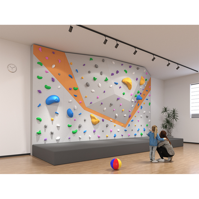Muro de escalada interior comercial para niños | Pared de búlder colorida