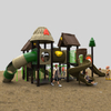 Tobogado de juegos al aire libre duradero con diseño de techo de paja