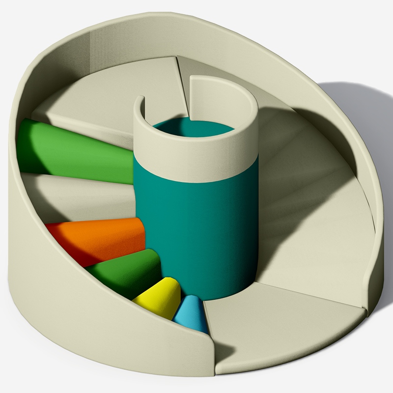 Equipo de juego suave interior modular en espiral 