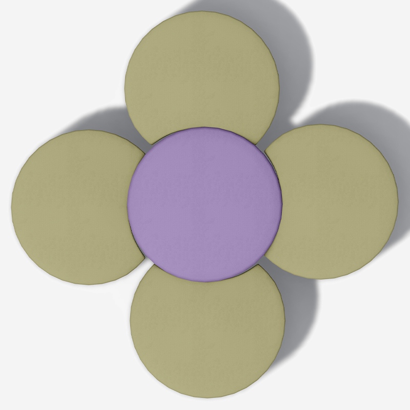 Taburetes de juego suaves para interiores modulares en forma de flor 