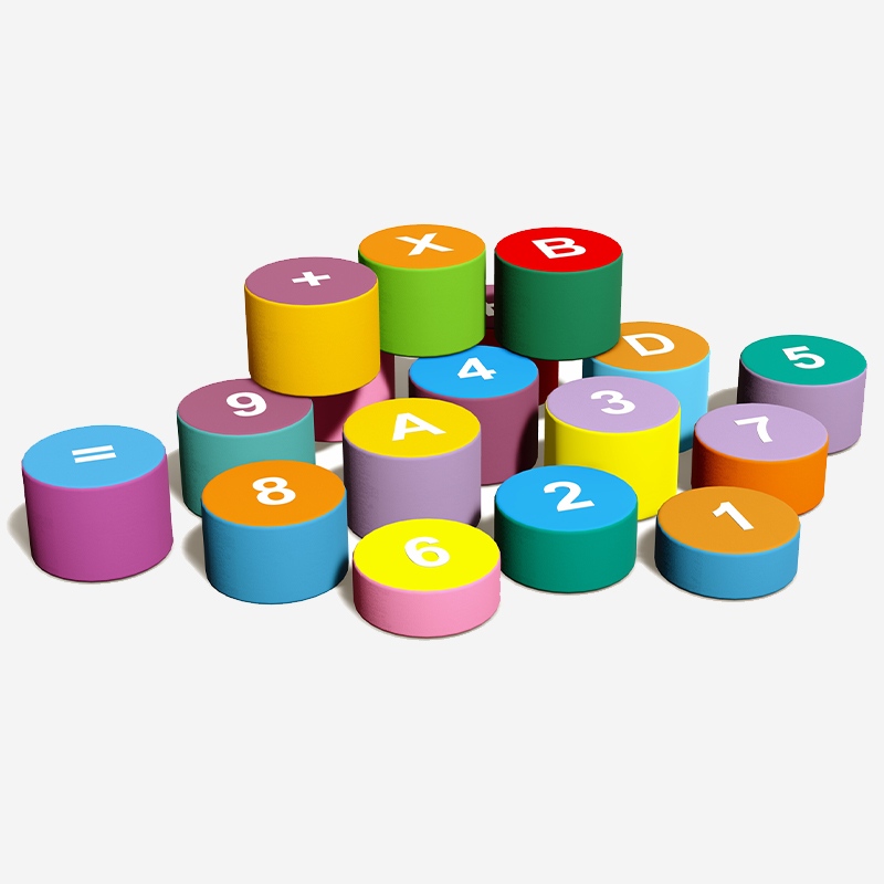 Bloques de juego blandos con temática de números y letras para niños