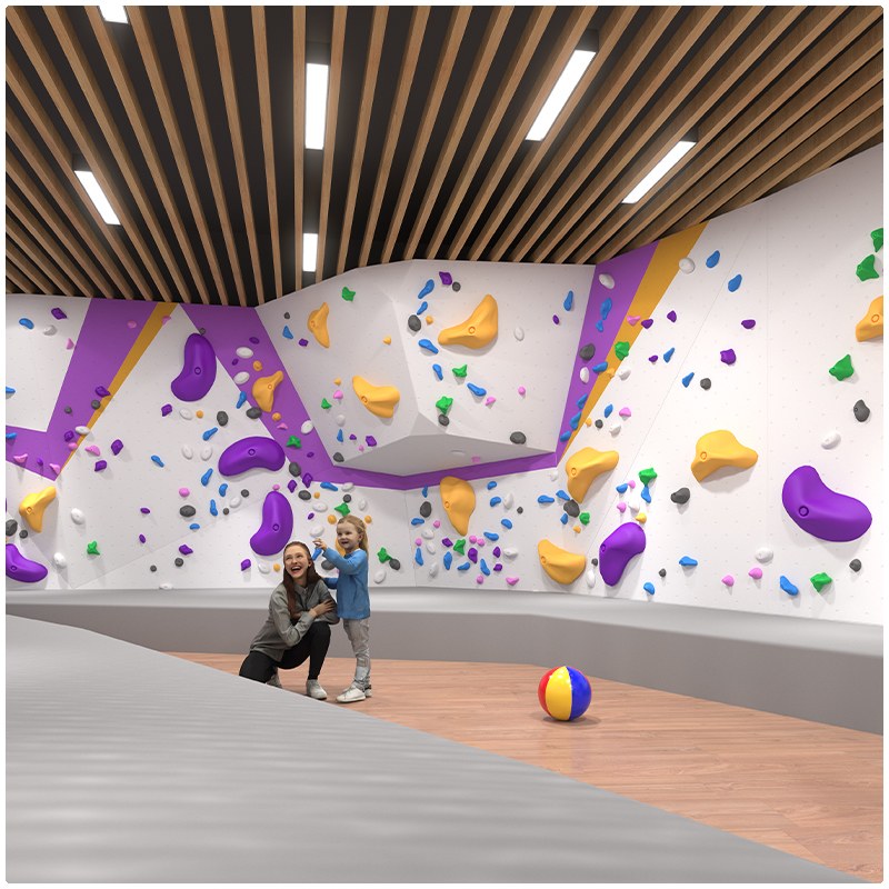 Muro de escalada interior personalizado para centros comerciales y gimnasios de búlder