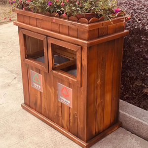 Cubo de basura de madera, comerciante de cubos de basura