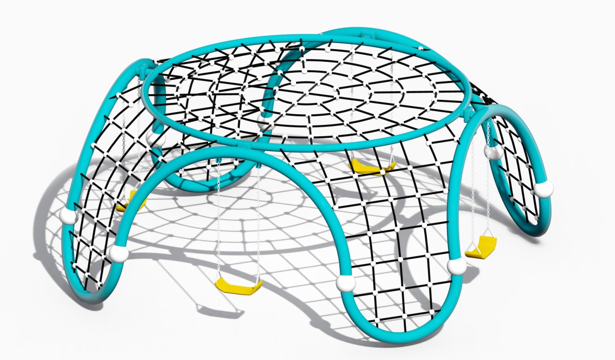 Visualizaci&oacute;n panor&aacute;mica del escalador de telara&ntilde;a con columpio Set-4