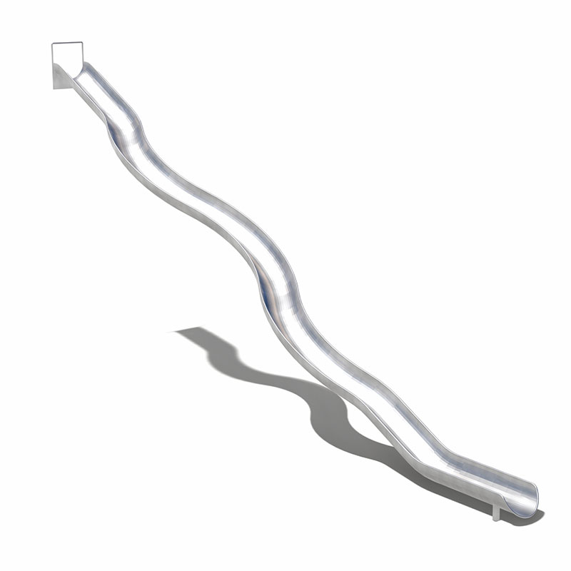 Tobogán inoxidable de tubo ondulado comercial para patio de juegos