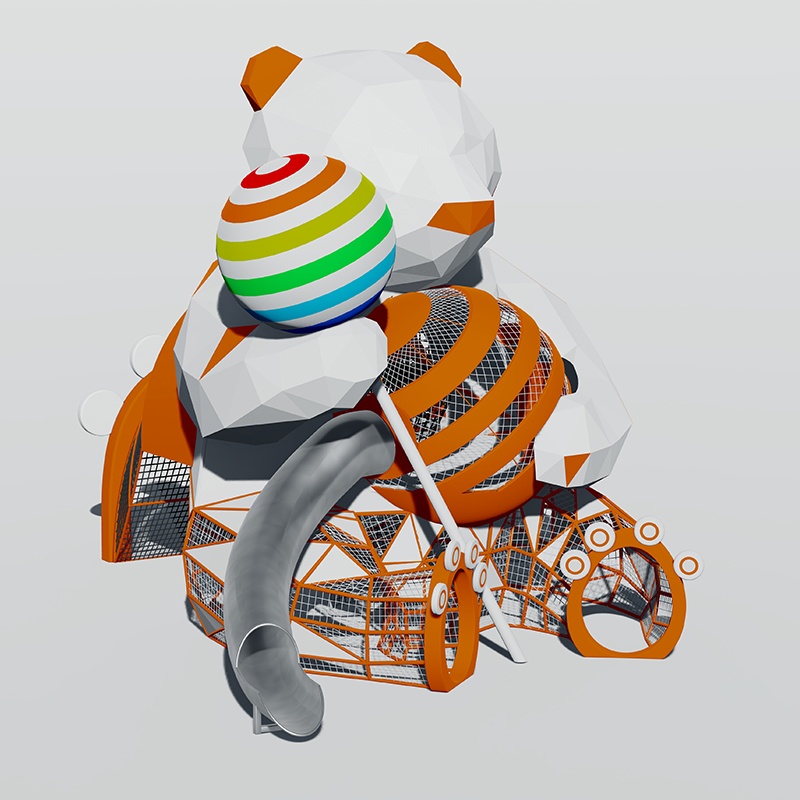 Diapositiva con temas de oso: divertido equipo de juegos de mascotas para parques 