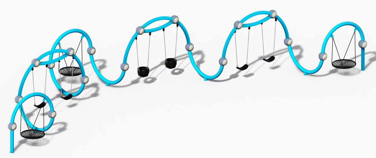 columpio para ni&ntilde;os peque&ntilde;os en el patio de recreo al aire libre (3)