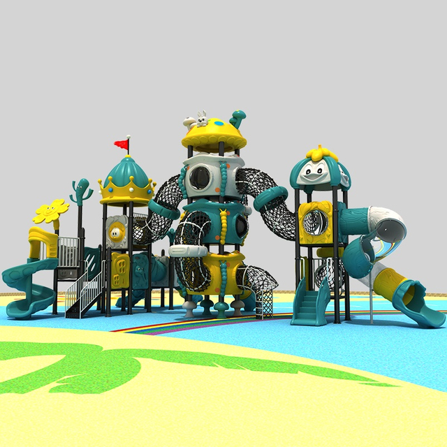 Diapositiva del patio de juegos Forest Adventure para divertirse al aire libre con niños