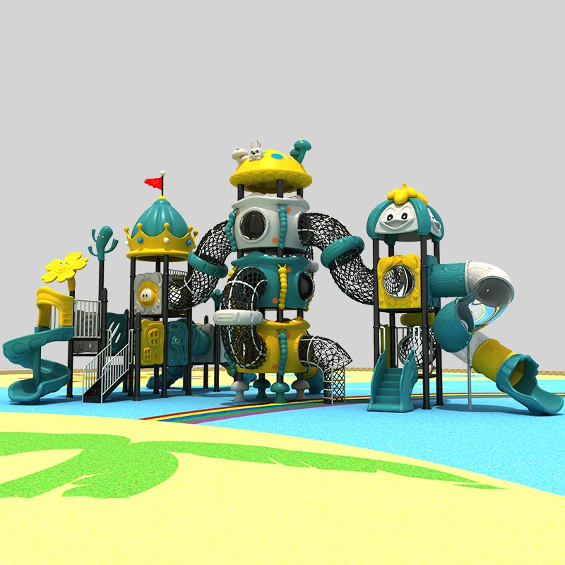 Diapositiva del patio de juegos Forest Adventure para divertirse al aire libre con niños