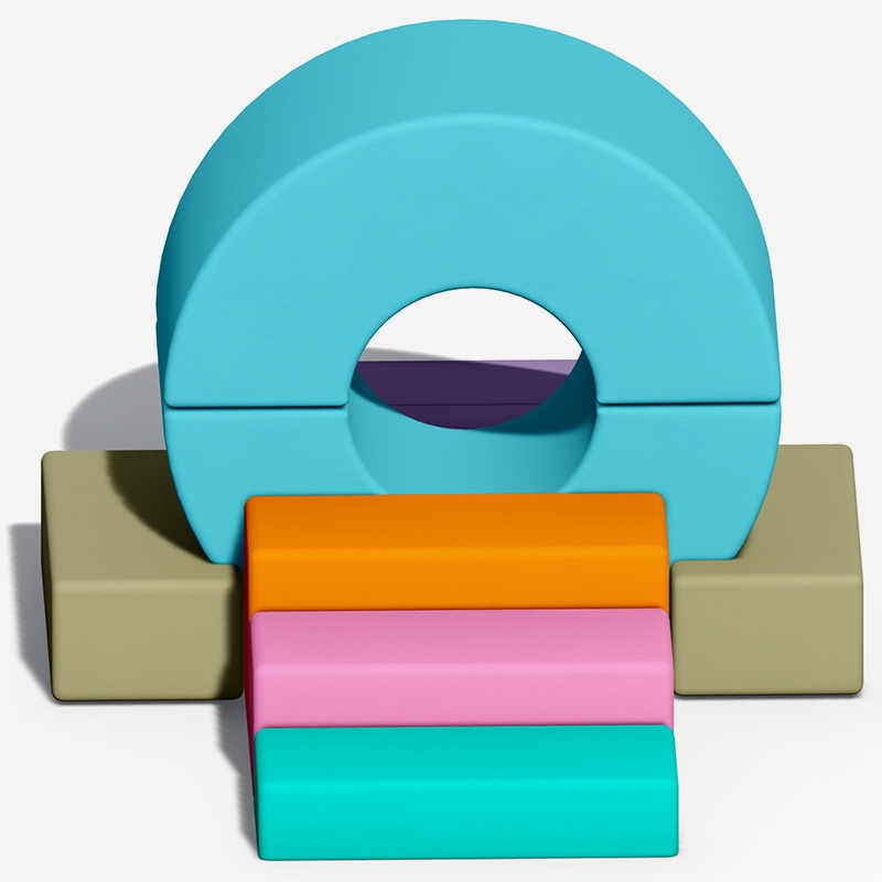 Equipo de juego suave para interiores modular y fácil de limpiar 