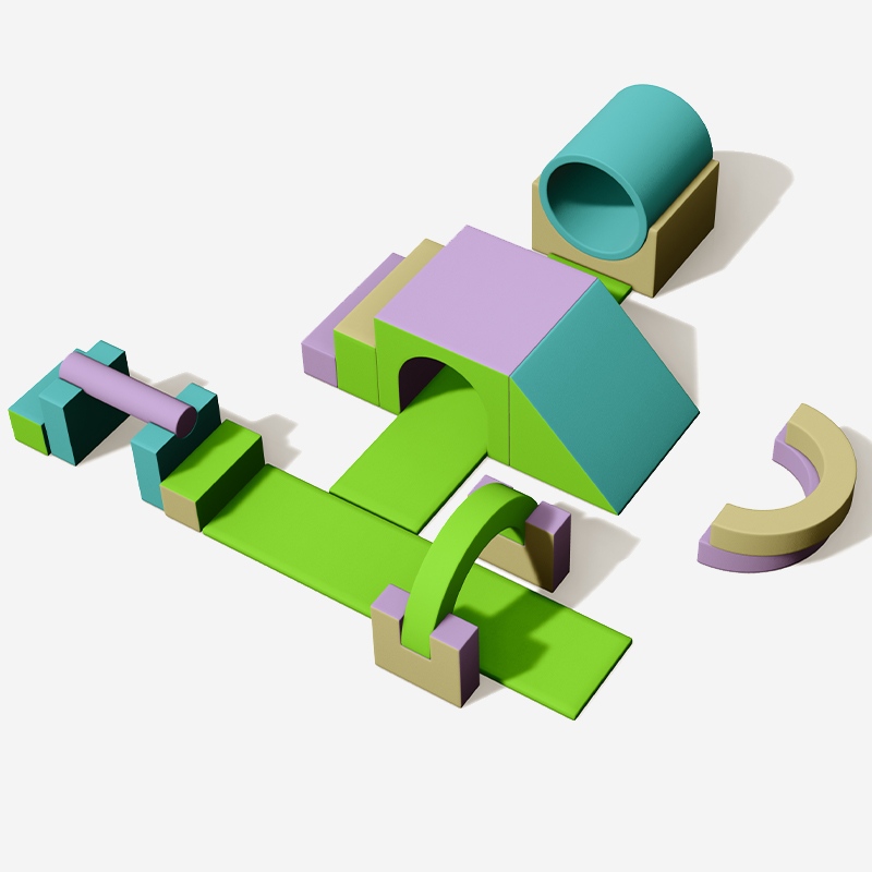 Equipo modular de juego suave para interiores para gatear y trepar