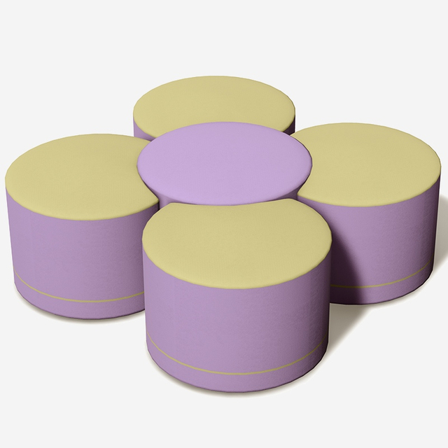 Taburetes de juego suaves para interiores modulares en forma de flor 