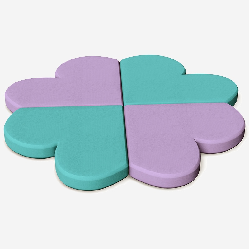 Alfombra de juego suave para interiores modular en forma de trébol