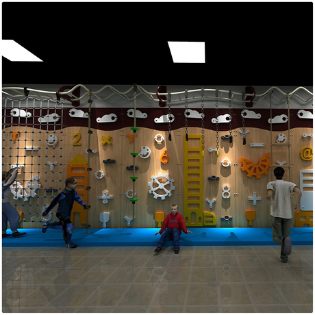 Muro de escalada para patio de juegos lúdico: juego de muro de escalada interior temático