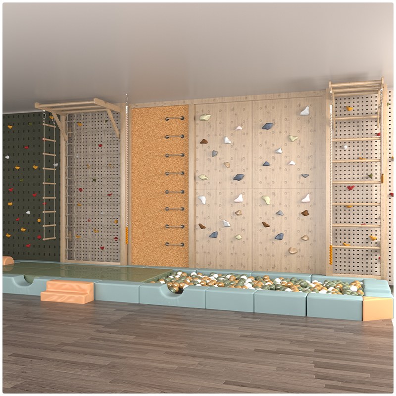 Juego de muro de escalada interior comercial duradero