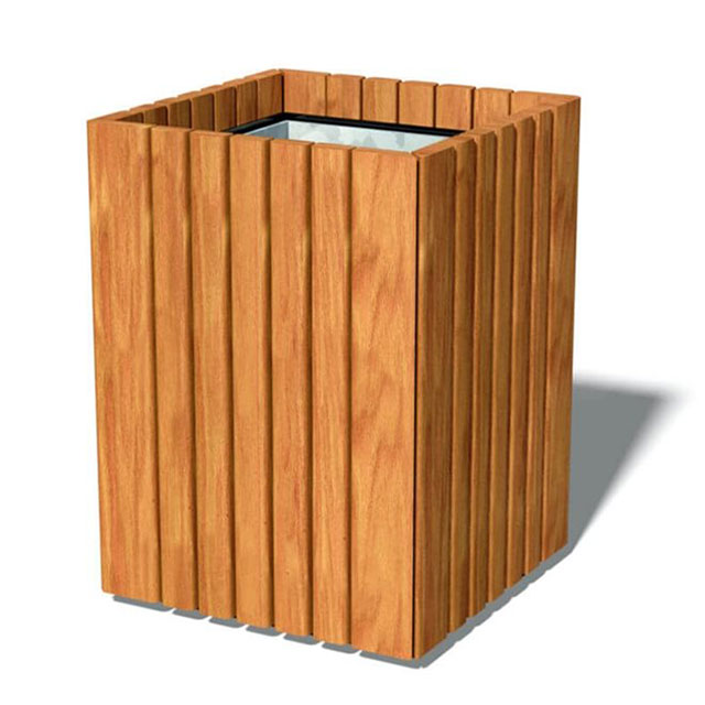 Cubo de basura de madera, comerciante de cubos de basura