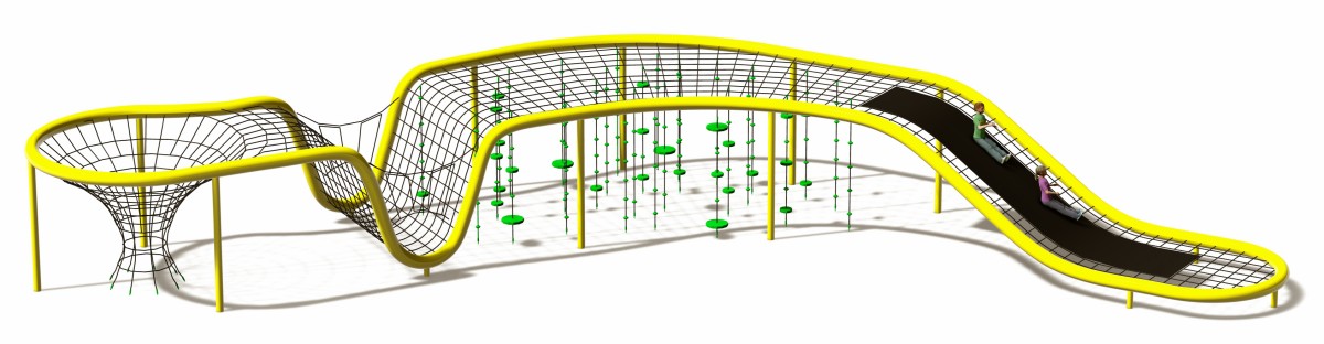 Pantalla panor&aacute;mica del juego de escalada suave con red de ara&ntilde;a para exteriores-1
