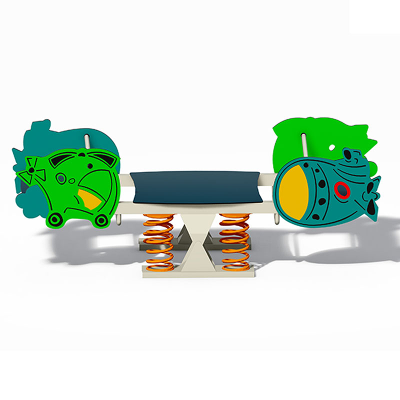 Balancines de madera y resortes para exteriores para que los niños jueguen de forma segura