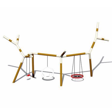 Columpio galvanizado de la rama de árbol de los niños del tubo para el patio al aire libre