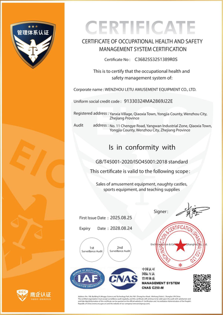 Certificado LeTu ISO 45001
