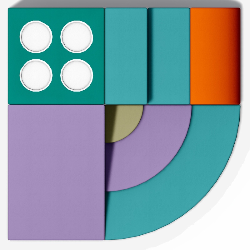 Equipo de juego suave para interiores modular en bloque