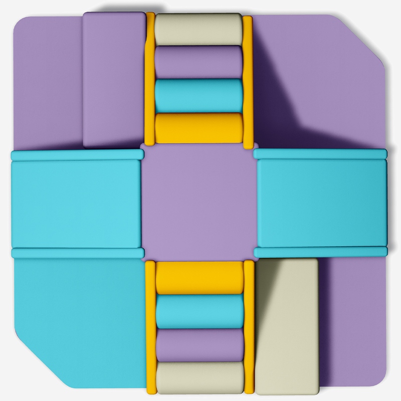 Equipo modular de juego suave para interiores para espacios pequeños