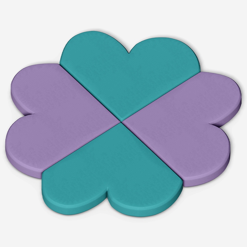 Alfombra de juego suave para interiores modular en forma de trébol