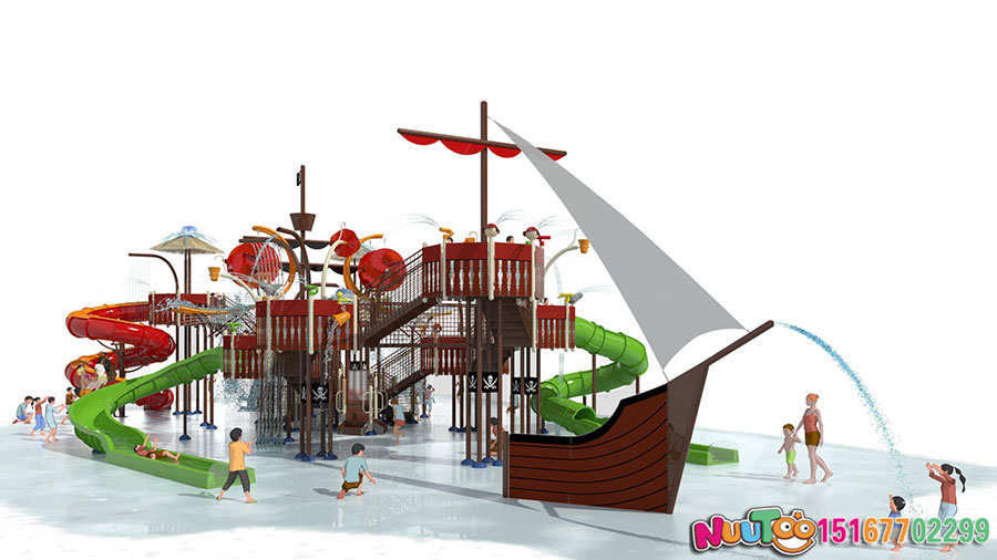 Tobogán acuático + Equipo de diversión acuática + Instalaciones de juegos infantiles (41)