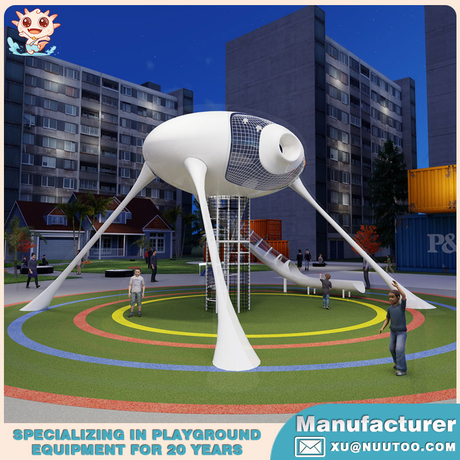 Playground temático de la cápsula espacial diseñada por el fabricante del patio del paisaje