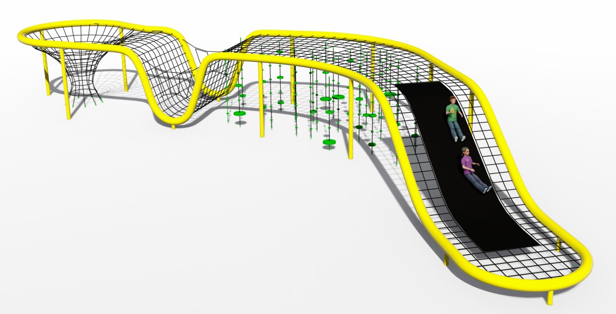 Pantalla panor&aacute;mica del juego de escalada suave con red de ara&ntilde;a para exteriores-3