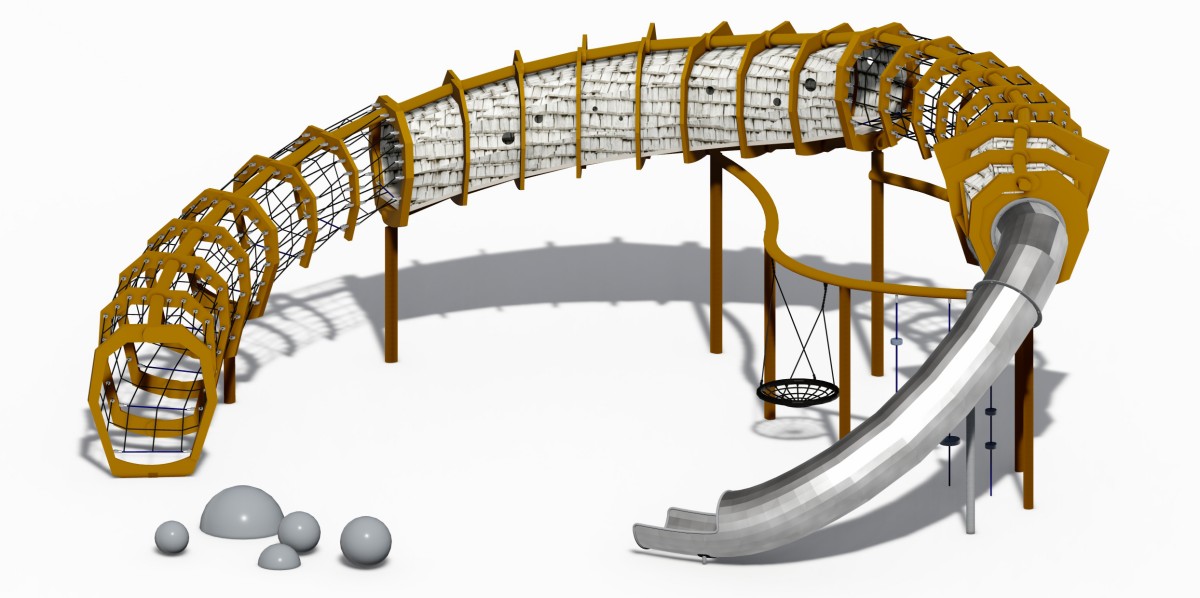 Juego de 4 toboganes y escalada al aire libre Dragon Bone