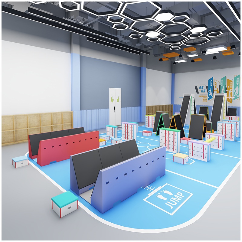 Equipo modular de entrenamiento para carreras de obstáculos en interiores para niños