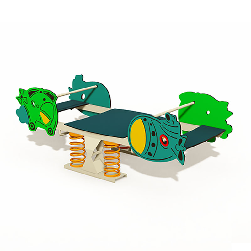 Balancines de madera y resortes para exteriores para que los niños jueguen de forma segura