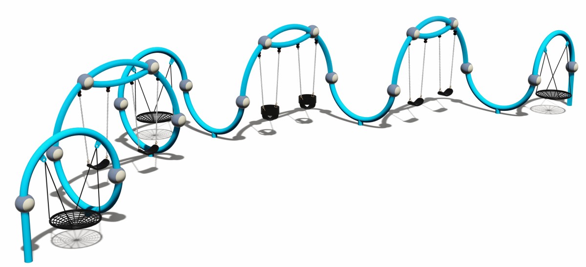 columpio para ni&ntilde;os peque&ntilde;os en el patio de recreo al aire libre (2)