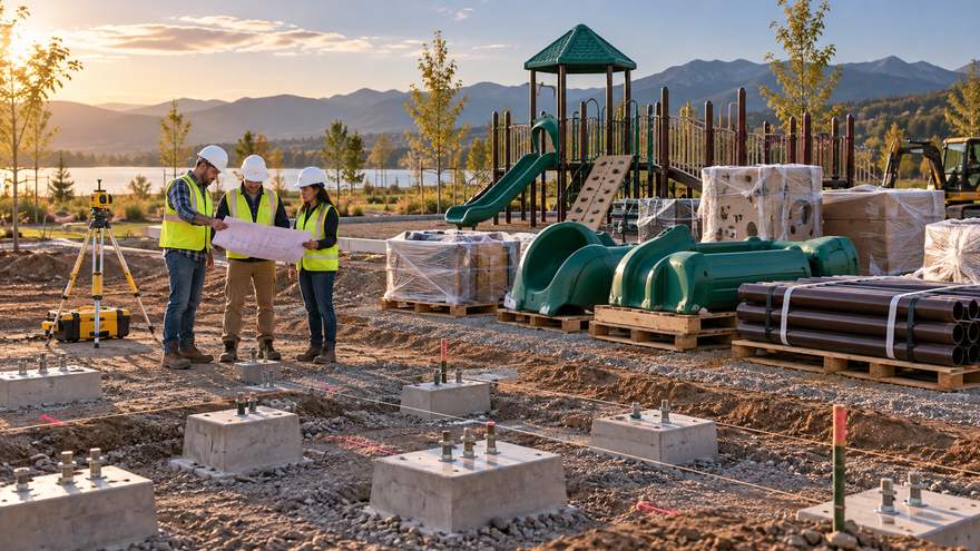Concepto de revisi&oacute;n de documentos de instalaci&oacute;n de parques infantiles.